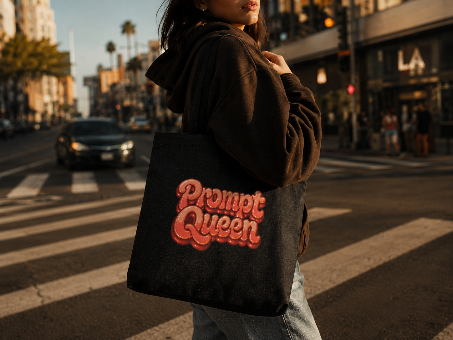 "Prompt Queen" Tote Bag with Zipper | Durable | Lightweight